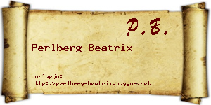 Perlberg Beatrix névjegykártya